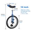 HWF 16" Wheel Unicycle, Comfort Saddle Seat Skid Proof Tire Chrome 16 Inch Steel Frame Bike Cycle, Load-Bearing 150 Lbs (Color : Black) view 2
