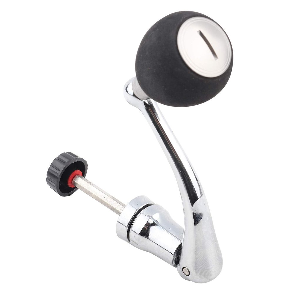 AYNEFY Reel Power Handle,Replacement Power Handle with Metal Rocker Arm Grip for Spinning Fishing Reel (Large-Silver)