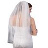EllieHouse Womens Short Fingertip Length 1 Tier Lace Ivory Wedding Bridal Veil With Metal Comb L99IV view 1