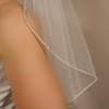 EllieHouse Womens Short Fingertip Length 1 Tier Lace Ivory Wedding Bridal Veil With Metal Comb L99IV view 2