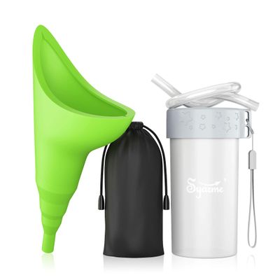 Female Urination Device,Portable Reusable Urinal Funnel with Extension Tube,Small Folding Storage,Suitable for Travel, Festivals, Camping, Traffic Jams, Etc,Includes Waterproof Bag, Waterproof Cup