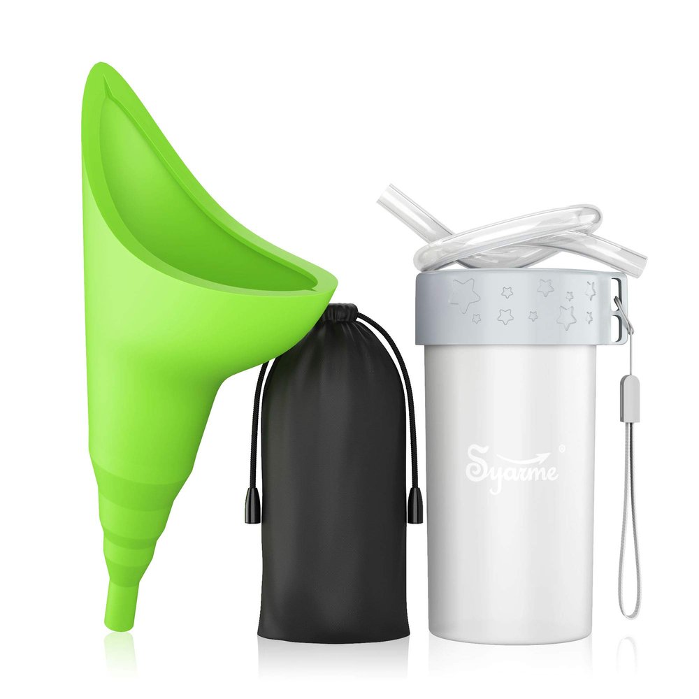 Female Urination Device,Portable Reusable Urinal Funnel with Extension Tube,Small Folding Storage,Suitable for Travel, Festivals, Camping, Traffic Jams, Etc,Includes Waterproof Bag, Waterproof Cup