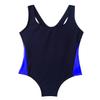 JanJean Girls' One Piece Racerback Swimsuit Kids Athletic Swimwear Bathing Suit Blue 3-4 view 1