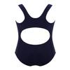 JanJean Girls' One Piece Racerback Swimsuit Kids Athletic Swimwear Bathing Suit Blue 3-4 view 4