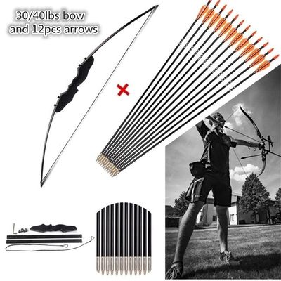 30Lbs/40Lbs Archery Shooting Hunting Recurve Bow and 12pcs Fiberglass Arrows Archery Shooting Practice Combo (30Lbs)