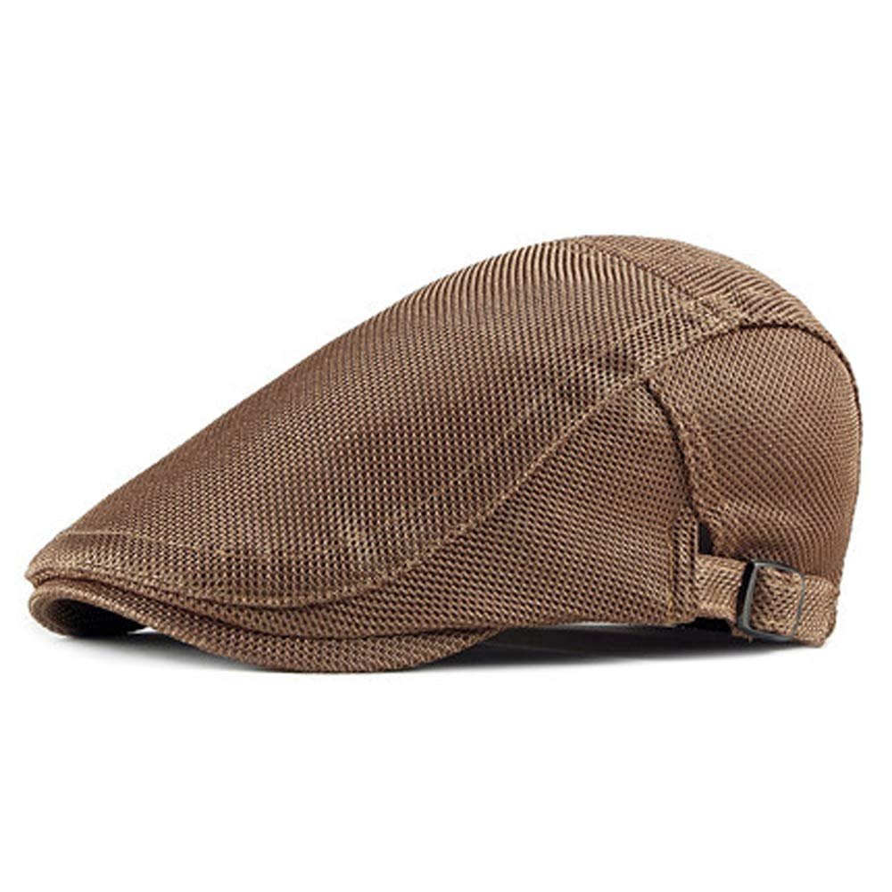 Croogo Retro Cabbie Gatsby Golf Ivy Cap for Men Irish Classic Fashionable Style Hunting Driving Sun Hat,Camel-BL17