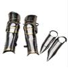 ARTIZANSTORE Brass Steel Greaves Medieval LARP Armor Leg Guard Halloween Costume view 1