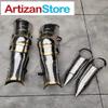 ARTIZANSTORE Brass Steel Greaves Medieval LARP Armor Leg Guard Halloween Costume view 3