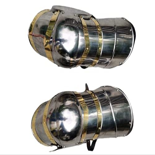 ARTIZANSTORE Brass Gothic Functional Knights Armor Greaves Leg Medieval Costume