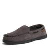Dearfoams Men's Keaton Memory Foam Moccasin with Wide Widths Slipper, Pavement Microsuede, Medium view 1