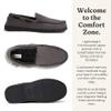 Dearfoams Men's Keaton Memory Foam Moccasin with Wide Widths Slipper, Pavement Microsuede, Medium view 3