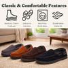 Dearfoams Men's Keaton Memory Foam Moccasin with Wide Widths Slipper, Pavement Microsuede, Medium view 4