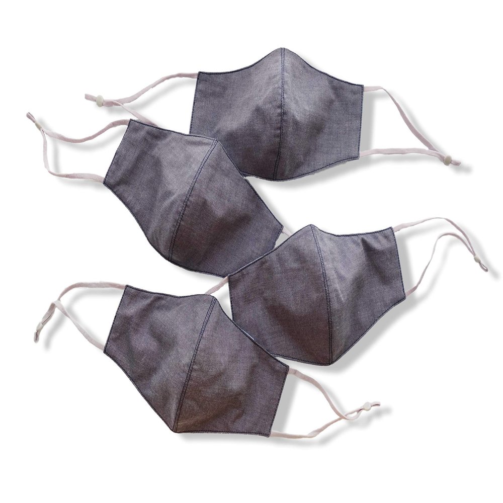 Fashionable CUTE Reusable Face Masks with Adjustable Earloops & Filter Pocket for Adult Pack of 5 4 3 2 Hope Love Shine (MR. GRAY -4 PCS)