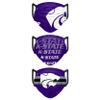 FOCO Kansas State Wildcats NCAA Mens Matchday Face Cover - 3 Pack view 2