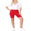 Plus Size Elastic High Waist Workout Running Active Solid Biker Shorts XL-3XL Red XL view 4