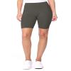 FashionStream Plus Size Elastic High Waist Workout Running Active Solid Biker Shorts XL-3XL Heather Charcoal 3XL view 1