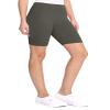 FashionStream Plus Size Elastic High Waist Workout Running Active Solid Biker Shorts XL-3XL Heather Charcoal 3XL view 2
