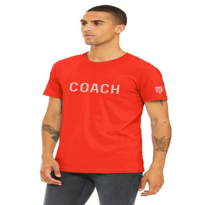 Daxton Adult Unisex Red Tshirt Custom Sports Team Numbers, Number Coach, Size L