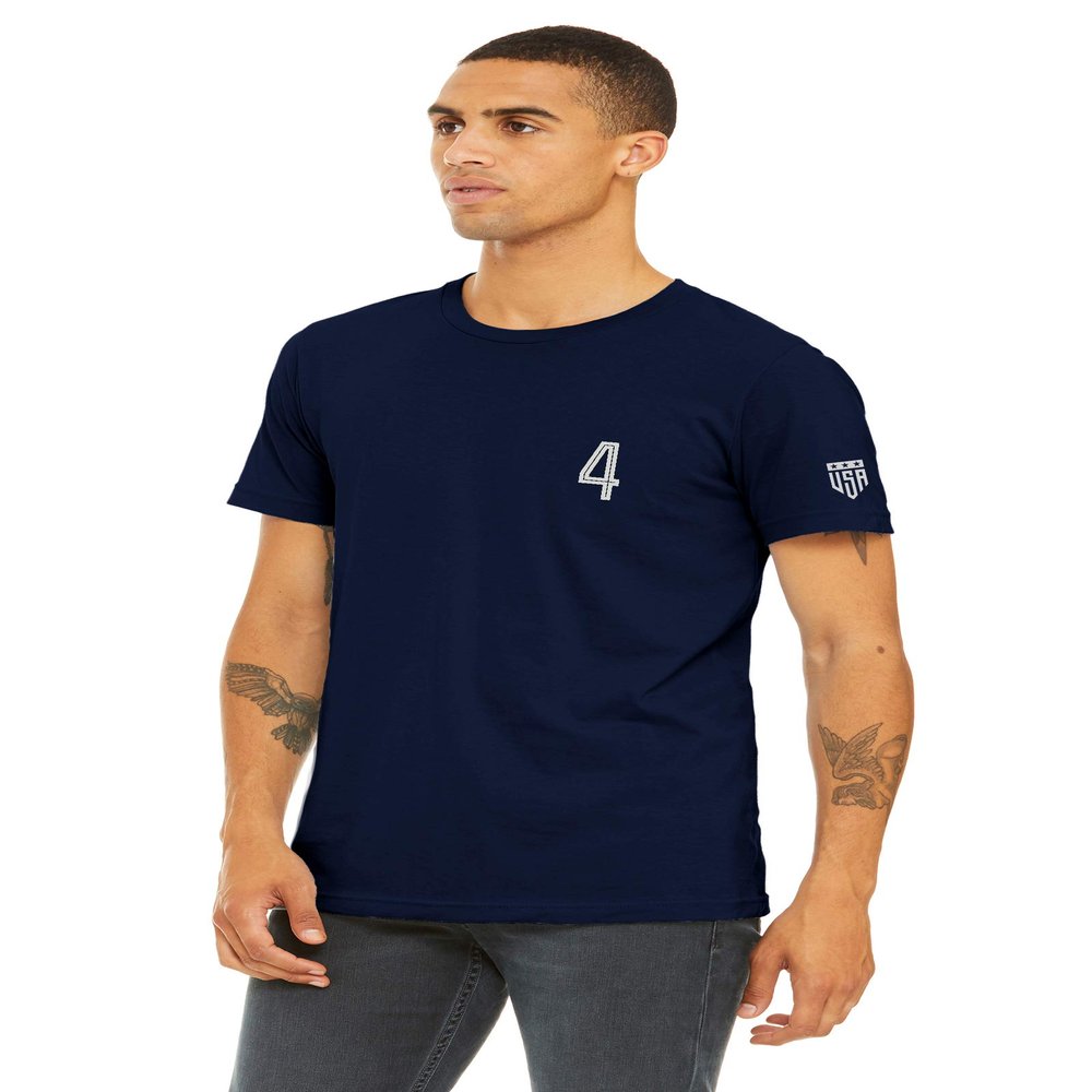 Daxton Adult Unisex Navy Tshirt Custom Sports Team Numbers, Number 4, Size XS