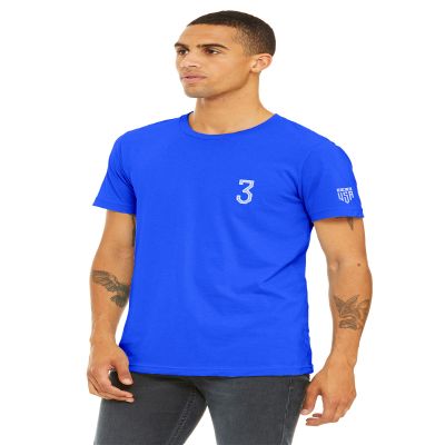 Daxton Adult Unisex Royal Tshirt Custom Sports Team Numbers, Number 3, Size L