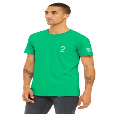Daxton Adult Unisex Green Tshirt Custom Sports Team Numbers, Number 2, Size XS