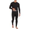 Fruit of the Loom Men's Recycled Waffle Thermal Underwear Set (Top and Bottom), Black, Medium view 1
