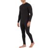 Fruit of the Loom Men's Recycled Waffle Thermal Underwear Set (Top and Bottom), Black, Medium view 2