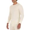Fruit of the Loom Men's Recycled Waffle Thermal Underwear Crew Top, Natural, Large view 3