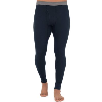 Fruit of The Loom Men's Recycled Waffle Thermal Underwear Bottom, Navy, Large