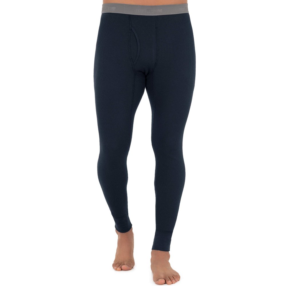 Fruit of The Loom Men's Recycled Waffle Thermal Underwear Bottom, Navy, Large