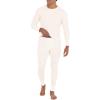 Fruit of The Loom Men's Recycled Waffle Thermal Underwear Set (Top and Bottom), Natural, Large