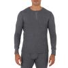 Fruit of The Loom Men's Recycled Waffle Thermal Underwear Henley Top, Greystone Heather, 5X-Large view 1