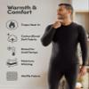 Fruit of The Loom Men's Recycled Waffle Thermal Underwear Henley Top, Greystone Heather, 5X-Large view 3
