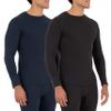 Fruit of The Loom Men's 2-Pack Recycled Waffle Thermal Underwear Crew Top, Black/Navy, X-Large view 1