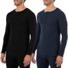 Fruit of The Loom Men's 2-Pack Recycled Waffle Thermal Underwear Henley Top, Black/Navy, Small view 1
