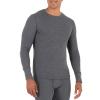 Fruit of the Loom Men's Recycled Waffle Thermal Underwear Crew Top, Greystone Heather, Medium view 3