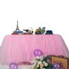 MYMM 9FT(108 * 31 in) Pink Tulle Tutu Table Skirt, Wedding Bridesmaid, Baby Party Skirt, Rectangle Or Round Decorative Table Decoration, Fashion Deluxe Romantic Birthday Party Shower view 1