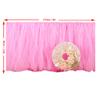 MYMM 9FT(108 * 31 in) Pink Tulle Tutu Table Skirt, Wedding Bridesmaid, Baby Party Skirt, Rectangle Or Round Decorative Table Decoration, Fashion Deluxe Romantic Birthday Party Shower view 2
