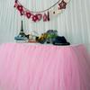 MYMM 9FT(108 * 31 in) Pink Tulle Tutu Table Skirt, Wedding Bridesmaid, Baby Party Skirt, Rectangle Or Round Decorative Table Decoration, Fashion Deluxe Romantic Birthday Party Shower view 4