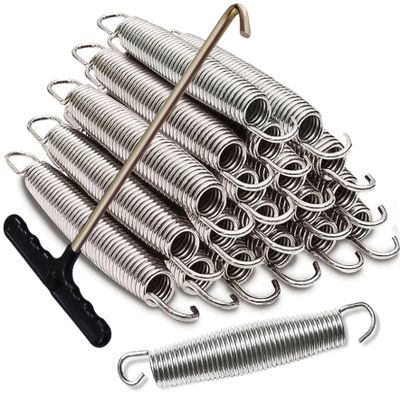 Eurmax USA 5.5 inches Trampoline Springs Heavy Duty Stainless Replacement Spring Trampoline Parts with T Hook, 20pcs-Pack