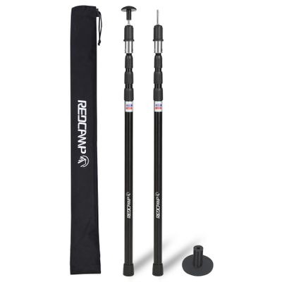 REDCAMP Aluminum Adjustable Camping Tarp Poles, Set of 2, 33.3in to 98.4in Telescoping Lightweight Tent Poles for Shelter, Hammock Rain Fly, Awning