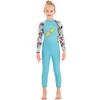 Kids Girls Boys Wetsuit Full Body Neoprene Thermal Swimsuit 2.5MM for Toddler Youth Children Teen, Long Sleeve Child Scuba Diving Surf Suit One Piece Sun Protection for Water Sports (Blue, S) view 4