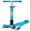 ChromeWheels Foldable Scooters for Kids, Deluxe Kick Scooter 4 Adjustable Height 132lbs Weight Limit 3 Wheel, Lean to Steer LED Light Up Wheels, Best Gifts for Girls Boys Age 3-12 Year Old, Aqua view 1