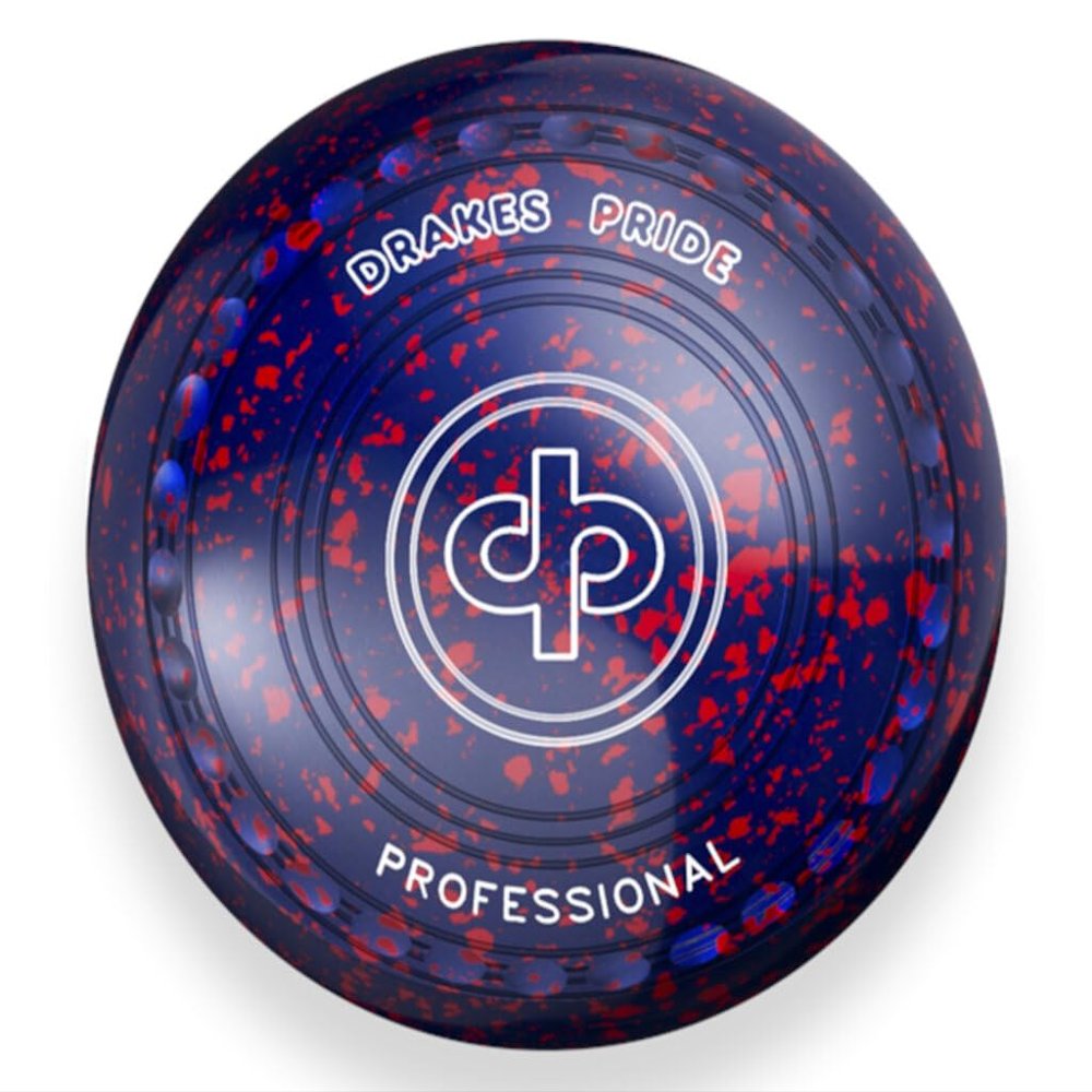 Drakes Pride Professional Bowls - Blue/Red, Gripped, Size 2, Heavy
