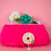 MYMM 9FT(108 * 31 in) Rose Red Tulle Tutu Table Skirt, Wedding Bridesmaid, Baby Party Skirt, Rectangle Or Round Decorative Table Decoration, Fashion Deluxe Romantic Birthday Party Shower view 4