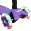 ChromeWheels Scooters for Kids, Deluxe Kick Scooter Foldable 4 Adjustable Height 132lbs Weight Limit 3 Wheel, Lean to Steer LED Light Up Wheels, Best Gifts for Girls Boys Age 3-12 Year Old, Purple view 3