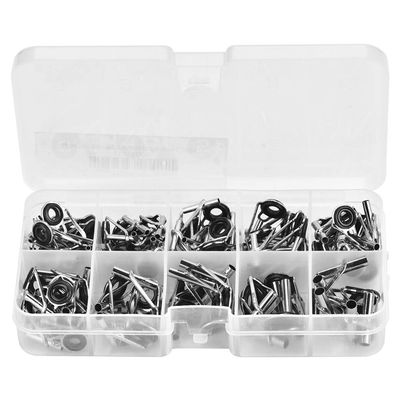 80Pcs 10 Sizes Fishing Rod Ring Fishing Pole Fishing Rod Tips Replacement