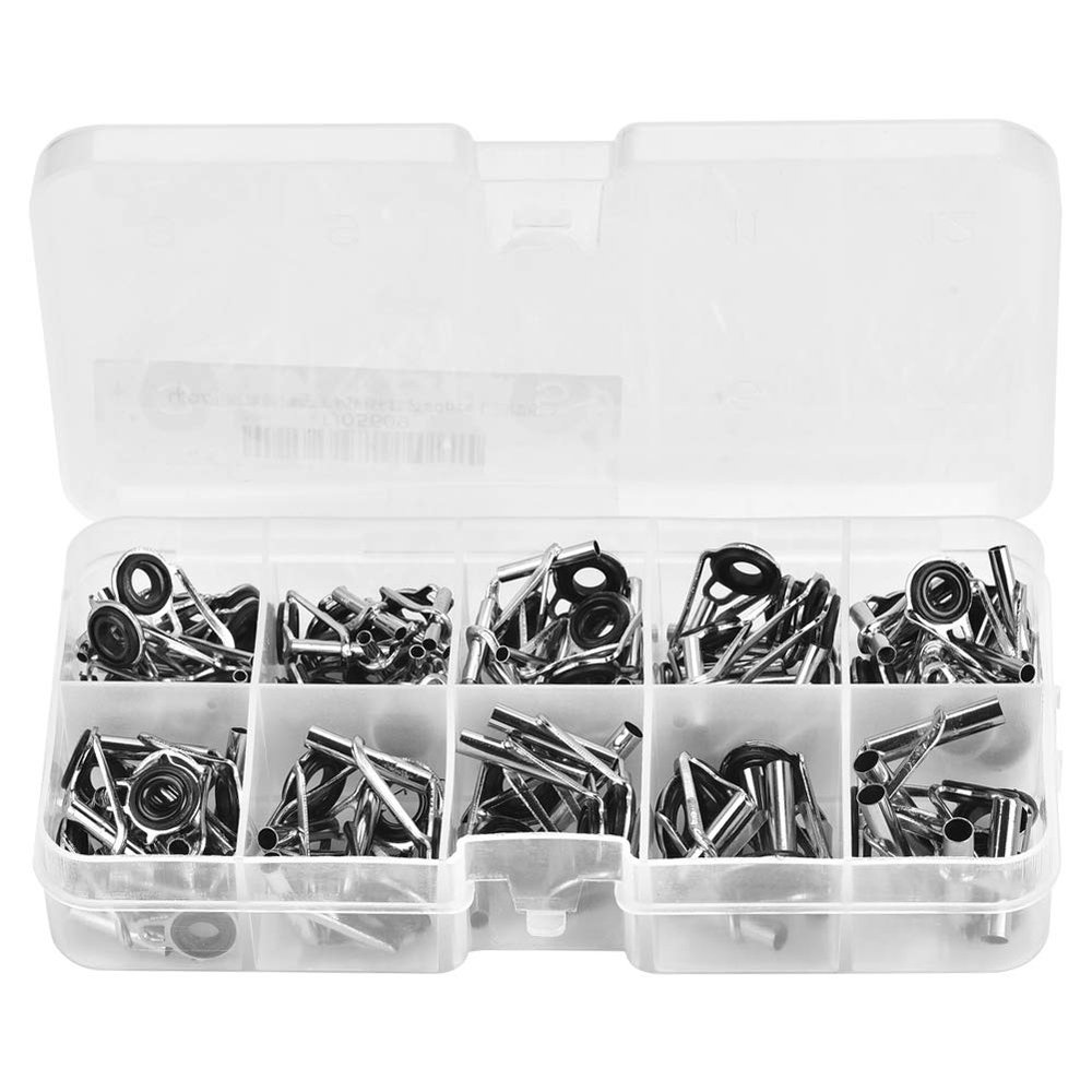 80Pcs 10 Sizes Fishing Rod Ring Fishing Pole Fishing Rod Tips Replacement