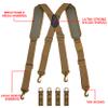 MELOTOUGH Police Duty Belt Suspenders Tactical Suspenders Law Enforcement Belt Harness with Belt Loop 4 pc, Khaki Color view 2