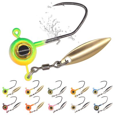 Crappie Jig Heads Kit With Underspin Spinner Blade, Lures and Jigs for Fishing - 30 & 50 Pack, 1/8, 1/16, 1/32 oz